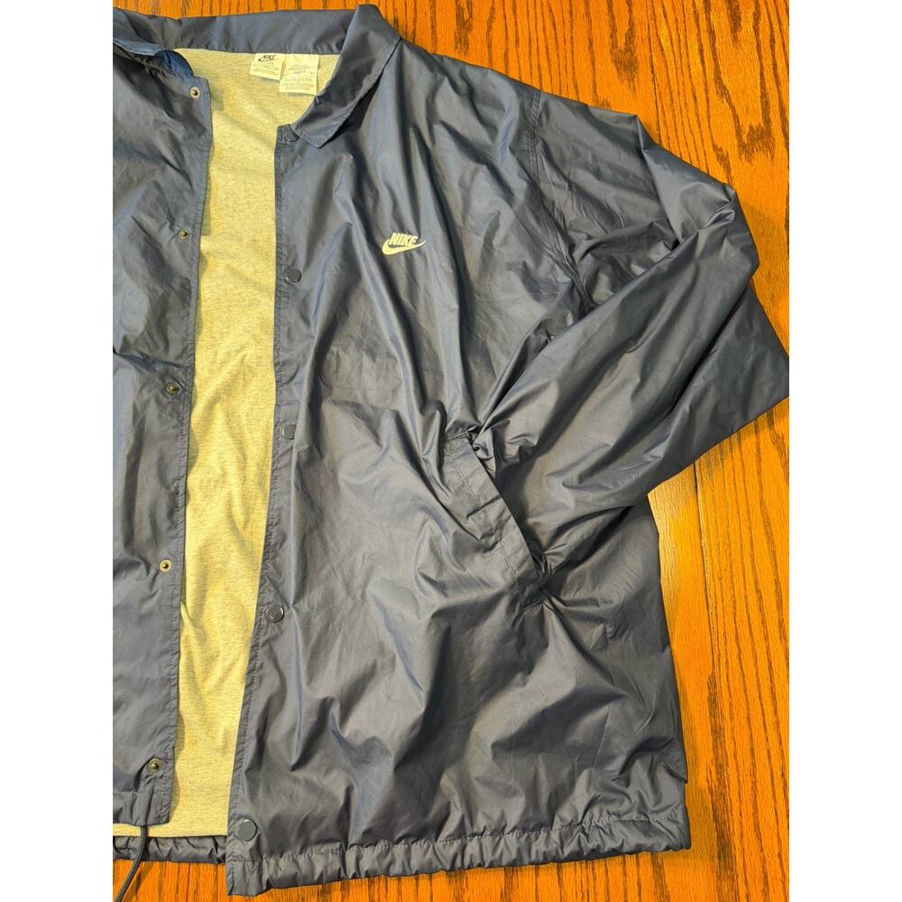 Men's Nike Big & Tall Navy Blue Club Coaches Jacket Size 4XL-Tall Classic Snap - Picture 7 of 7
